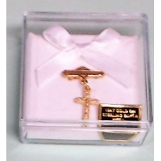 Baby Pin-18K gold on Sterling Silver Crucifix